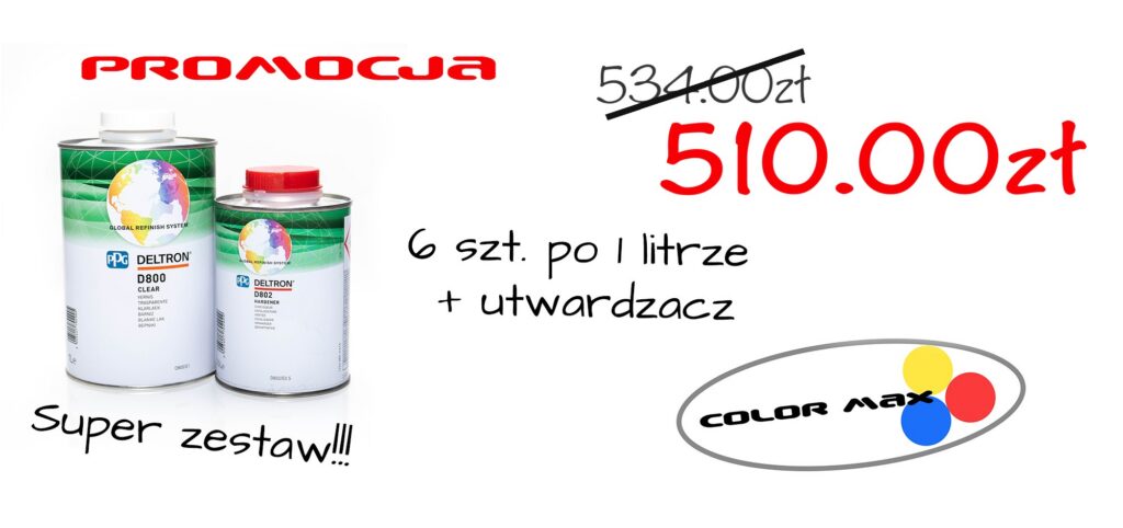 Zestaw D800 — lakier bezbarwny PPG + utwardzacz